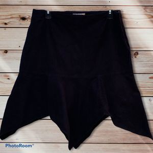 Black Shark Bite Hem Embroidered Skirt
